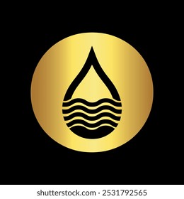 Water Logo combine with letter O vector template