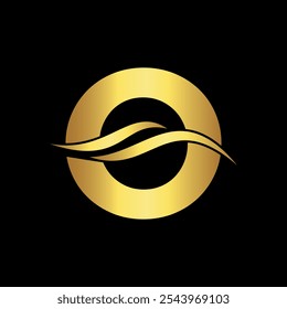 Water Logo combine with letter O vector template