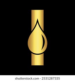 Water Logo combine with letter I vector template