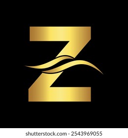 Water Logo combine with letter Z vector template