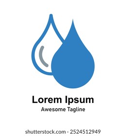 Water logo for companies in flat style