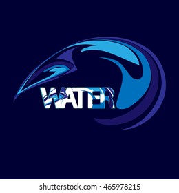 Water, logo design, abstract logotype, vector illustration