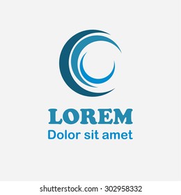 Water logo design. Abstract vector logo. Abstract symbol icon. Abstract circle logotype 