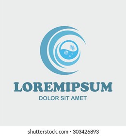 Water logo design. Abstract vector logo. Abstract symbol icon. Abstract circle logotype.
