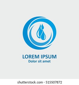 Water logo design. Abstract vector logo. Abstract symbol icon. Abstract circle logotype