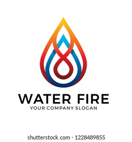 Water logo design with blue and orange color