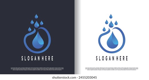 Water logo design with creative abstract concept Premium Vector