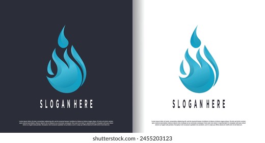 Diseño de logotipo de agua con concepto abstracto creativo Premium Vector