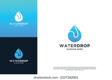 Diseño del logo acuático. Diseño del logo de la gota de agua.
