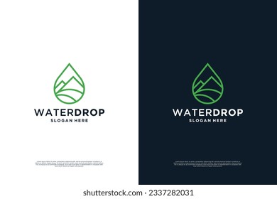 Water logo design. Water drop logo design.