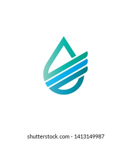 Water Logo Design with Financial Line