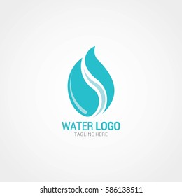 Water Logo Design Template. Vector Illustration