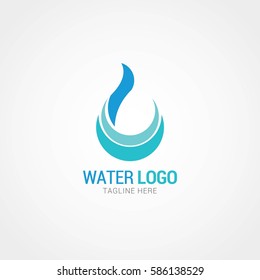 Water Logo Design Template. Vector Illustration