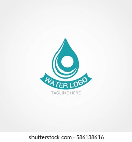 Water Logo Design Template. Vector Illustration