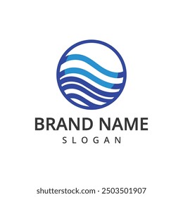 Water Logo Design Template Wave Illustration