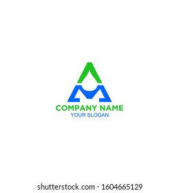 AM Water Logo Design Vector