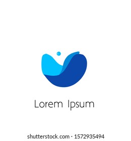 water logo design, vector water icon in blue and simple concept.