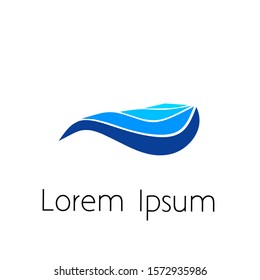 water logo design, vector water icon in blue and simple concept.