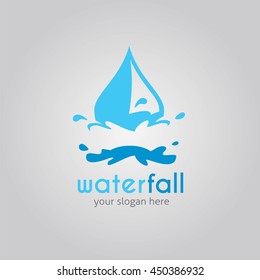Water Logo design vector template. Natural Mineral Aqua icon. Vector Illustration
