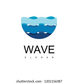 Water Logo Design Vector, Wave Icon