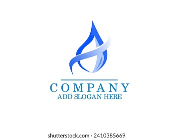 Water Logo. Water Drop in isolated background. Easy to Use and customize.