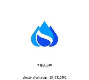 Water Logo. Drop Water Leaf Logo