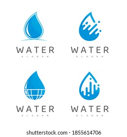 Water Logo, Droplet, Mineral Water Company Icon