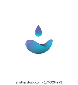 Water logo gradient simple elegant flat design