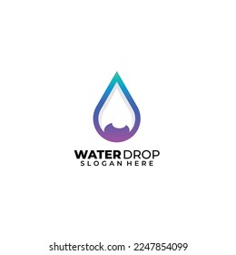 water logo icon gradient color design template
