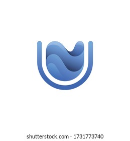 Water logo icon with gradient style, vector template design element