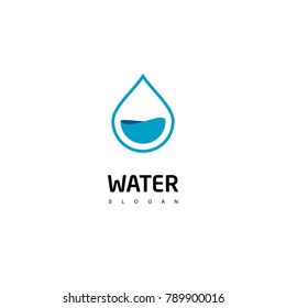 Water Logo, Water Icon Vector, Water Template Design