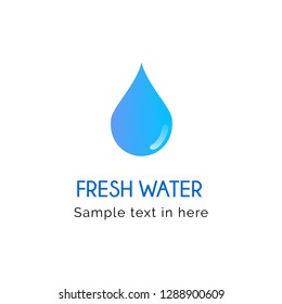 water logo illustration design. fresh water logo template. - vector