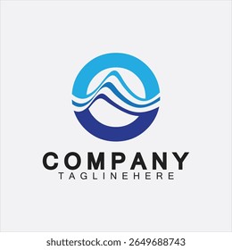 Water Logo Letter O Icon Design, Letter O Water Logo Design Template, Emblem, Design Concept, Creative Symbol