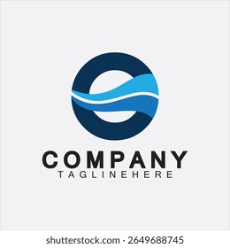 Water Logo Letter O Icon Design, Letter O Water Logo Design Template, Emblem, Design Concept, Creative Symbol