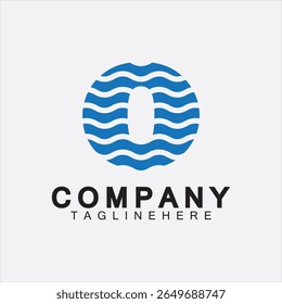 Water Logo Letter O Icon Design, Letter O Water Logo Design Template, Emblem, Design Concept, Creative Symbol