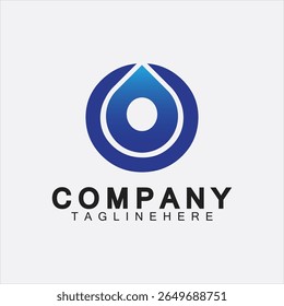Water Logo Letter O Icon Design, Letter O Water Logo Design Template, Emblem, Design Concept, Creative Symbol