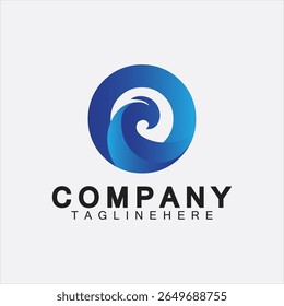 Water Logo Letter O Icon Design, Letter O Water Logo Design Template, Emblem, Design Concept, Creative Symbol