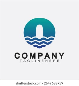 Water Logo Letter O Icon Design, Letter O Water Logo Design Template, Emblem, Design Concept, Creative Symbol