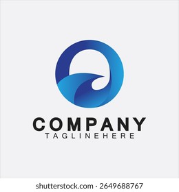 Water Logo Letter O Icon Design, Letter O Water Logo Design Template, Emblem, Design Concept, Creative Symbol