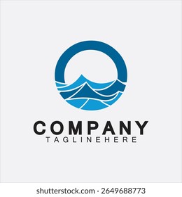 Water Logo Letter O Icon Design, Letter O Water Logo Design Template, Emblem, Design Concept, Creative Symbol