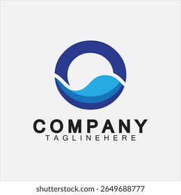 Water Logo Letter O Icon Design, Letter O Water Logo Design Template, Emblem, Design Concept, Creative Symbol