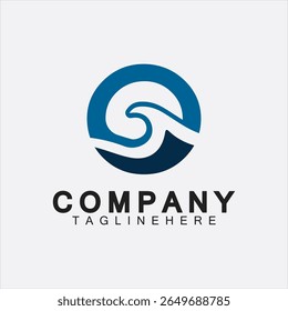 Water Logo Letter O Icon Design, Letter O Water Logo Design Template, Emblem, Design Concept, Creative Symbol