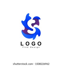 water logo, letter s symbol and template