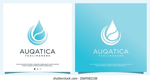 Water logo modern template Premium Vector