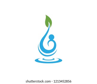 Water logo nature vector