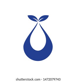 Water logo original simple bold vector with leaf nature fresh for drink business company and plumbing