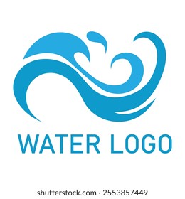 Water logo. Symbol of wave water. Vector template illustration design
