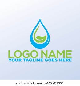 water Logo Template vector illustration  Wave and water drop combination logo concept