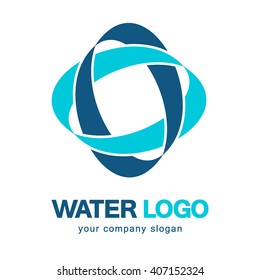 Water logo. Vector design concept