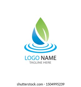 WATER LOGO VECTOR ILUSTRATION TEMPLATE